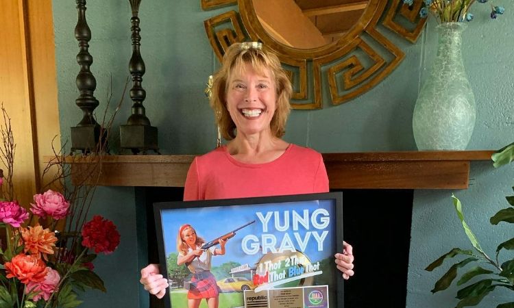 A picture of Yung Gravy's mother, Cindy Hauri. 